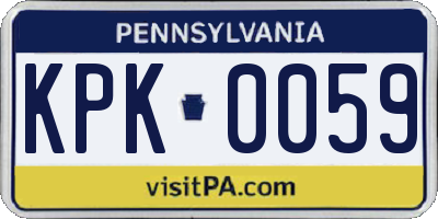 PA license plate KPK0059