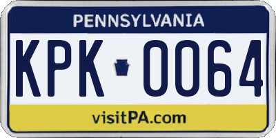 PA license plate KPK0064