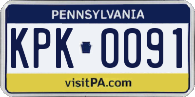 PA license plate KPK0091