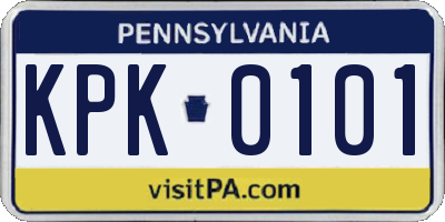 PA license plate KPK0101