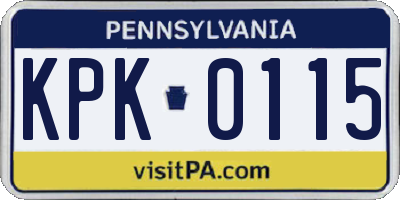PA license plate KPK0115