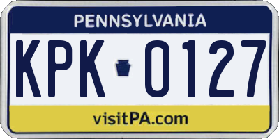 PA license plate KPK0127