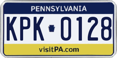 PA license plate KPK0128