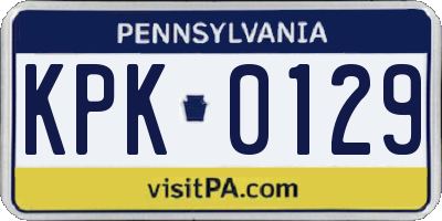 PA license plate KPK0129