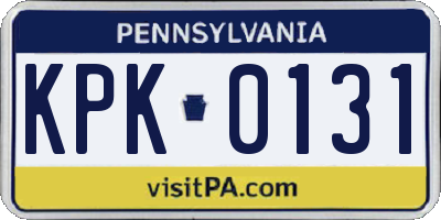 PA license plate KPK0131