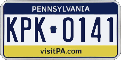 PA license plate KPK0141