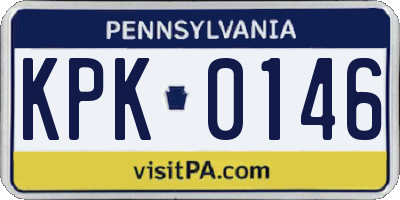 PA license plate KPK0146