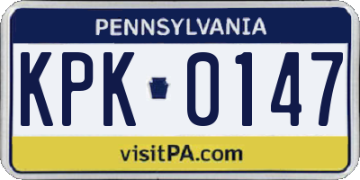 PA license plate KPK0147