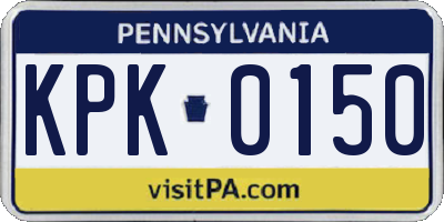 PA license plate KPK0150