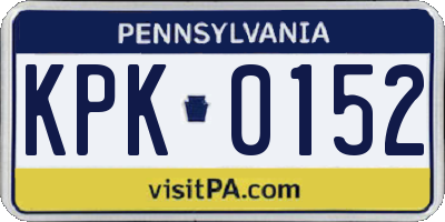 PA license plate KPK0152