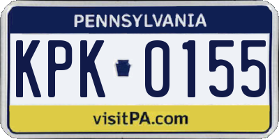 PA license plate KPK0155