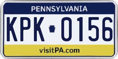 PA license plate KPK0156