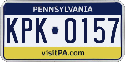 PA license plate KPK0157