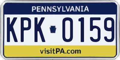 PA license plate KPK0159