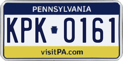 PA license plate KPK0161