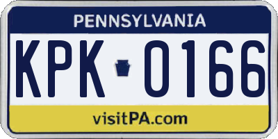 PA license plate KPK0166