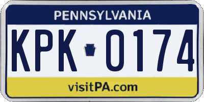 PA license plate KPK0174