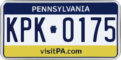 PA license plate KPK0175