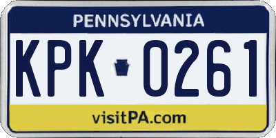 PA license plate KPK0261