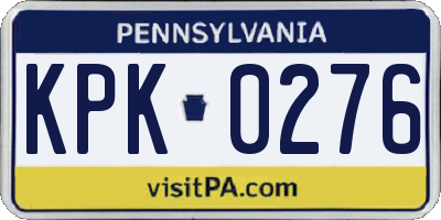 PA license plate KPK0276