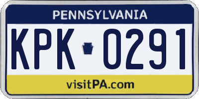 PA license plate KPK0291