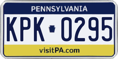 PA license plate KPK0295