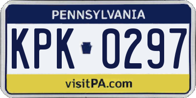 PA license plate KPK0297