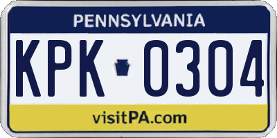 PA license plate KPK0304