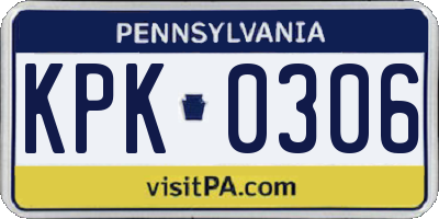 PA license plate KPK0306