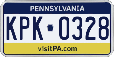 PA license plate KPK0328