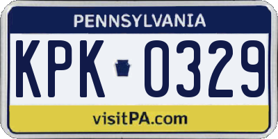 PA license plate KPK0329