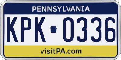 PA license plate KPK0336