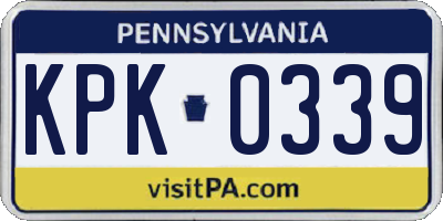 PA license plate KPK0339