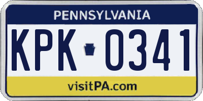 PA license plate KPK0341