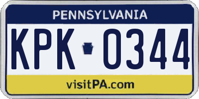 PA license plate KPK0344