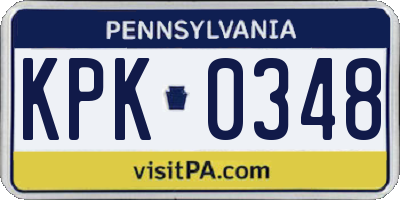 PA license plate KPK0348