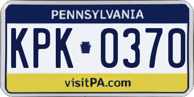PA license plate KPK0370
