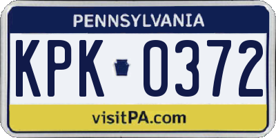 PA license plate KPK0372