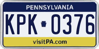 PA license plate KPK0376