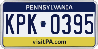 PA license plate KPK0395