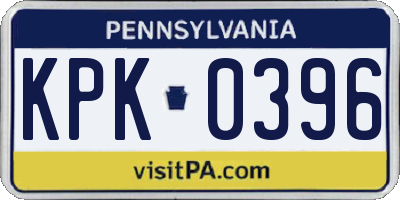 PA license plate KPK0396