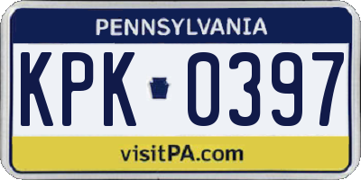 PA license plate KPK0397