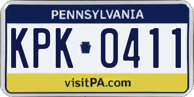 PA license plate KPK0411