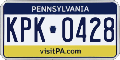 PA license plate KPK0428