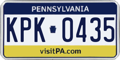 PA license plate KPK0435