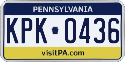 PA license plate KPK0436