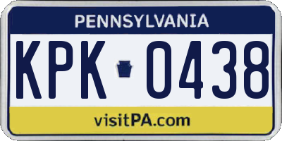 PA license plate KPK0438