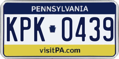 PA license plate KPK0439