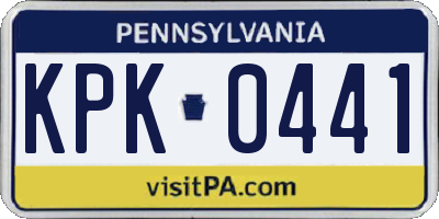 PA license plate KPK0441
