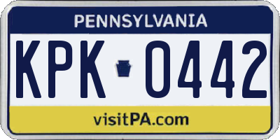 PA license plate KPK0442